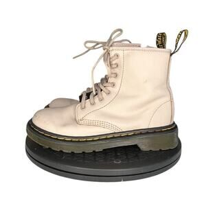 Doc Dr. Martens 25634 Side-Zip Combat Boots Size 1 Taupe